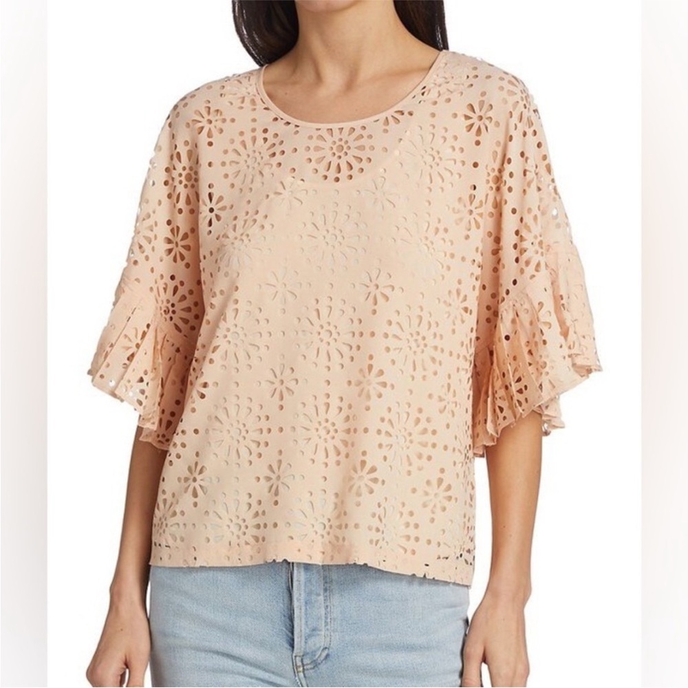 SEE BY CHLOÉ Laser-Cut Eyelet Blouse Size 40 / US 8 - Picture 3 of 9